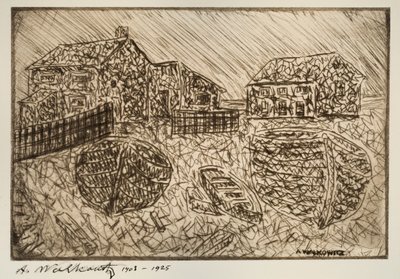 Zonder titel Een van zes prenten, 1903-1925 door Abraham Walkowitz