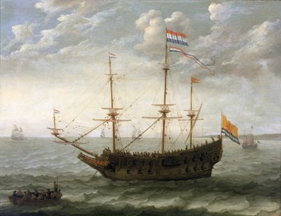 Een schip uit Zeeland (Nederland) door Abraham Willaerts