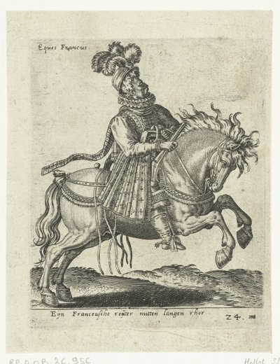 Franse ruiter met pistool door Abraham de Bruyn (attributed to)