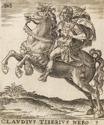 Claudius Tiberius Nero uit Twaalf Caesars te paard, ca. 1565-1587 door Abraham de Bruyn