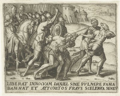 De ouderlingen worden weggeleid (Geschiedenis van Susanna) door Abraham de Bruyn