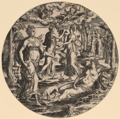 Diana en Haar Nimfen in een Tuin door Abraham de Bruyn