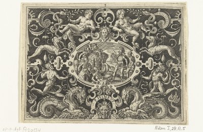 Perseus toont zijn Medusaschild aan Phineus door Abraham de Bruyn