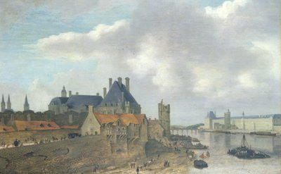 Nevers Hotel en het Louvre Paleis, 1637 door Abraham de Verwer