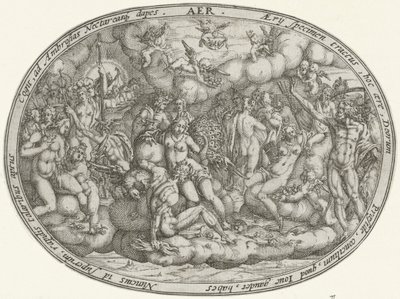 Olympische goden tussen de wolken: het element lucht door Abraham van den Hecken