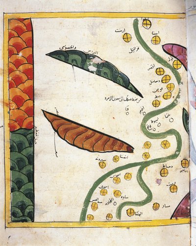 Kaart van de Nijldelta en twee oases door Abu Muhammad Al Idrisi or Edrisi