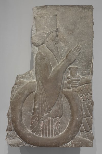 Ahuramazda in de Gevleugelde Schijf, Persepolis, 486-460 v.Chr. door Achaemenid