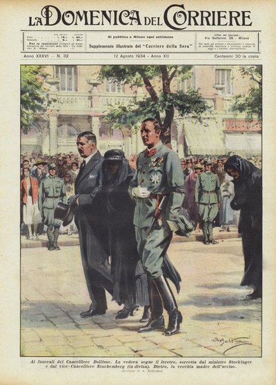 Bij de begrafenis van kanselier Dollfuss door Achille Beltrame