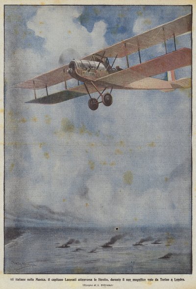 Italiaanse vleugels boven het Kanaal door Achille Beltrame