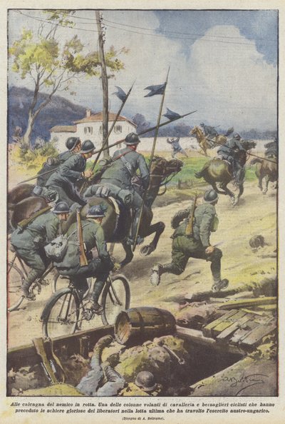 Op de hielen van de vluchtende vijand door Achille Beltrame