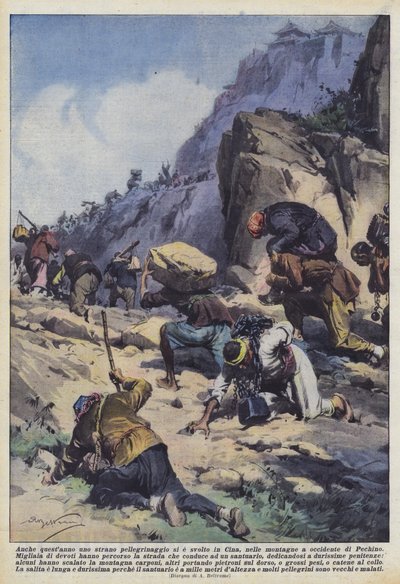 Ook dit jaar vond een vreemde pelgrimstocht plaats in China, in de bergen ten westen van Peking door Achille Beltrame