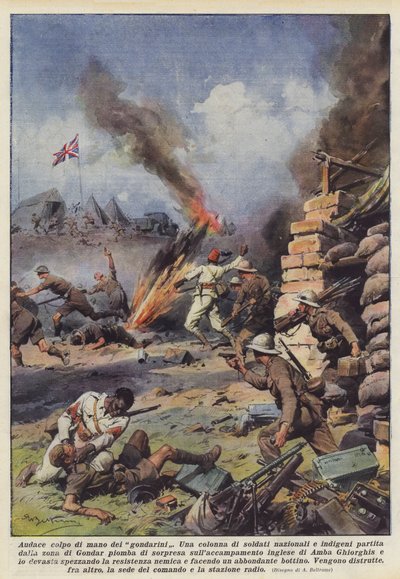 Gedurfde aanval van de gondarini door Achille Beltrame
