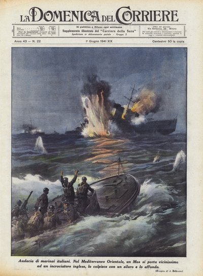 Moed van Italiaanse zeelieden door Achille Beltrame