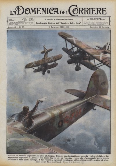Dappere daden van legioenpiloten in de lucht van Spanje door Achille Beltrame