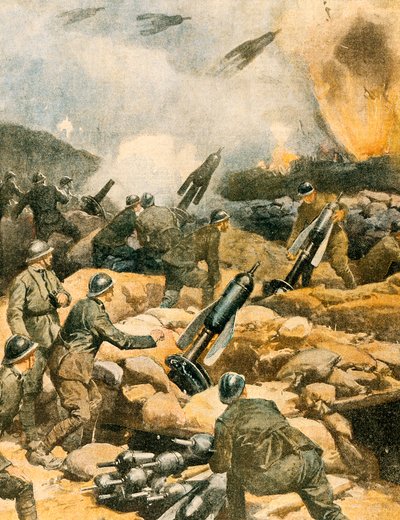 Bombardement van Carso-linies door Achille Beltrame