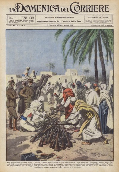 Met de Italiaanse opmars naar Fezzan, ongeveer 600 kilometer in het binnenland van Libië ? door Achille Beltrame