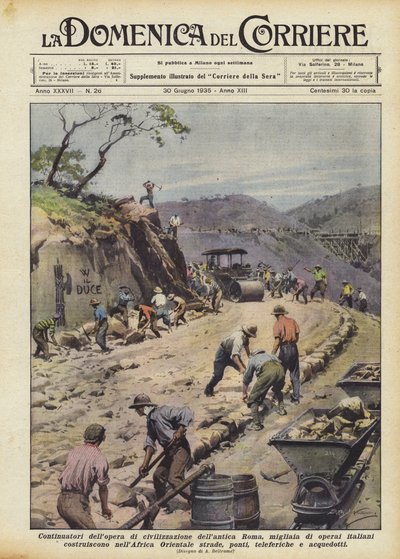 Voortzetters van het beschavingswerk van het oude Rome, duizenden Italiaanse arbeiders ? door Achille Beltrame
