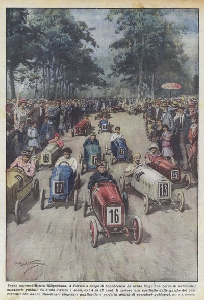 Lilliputter autorace door Achille Beltrame