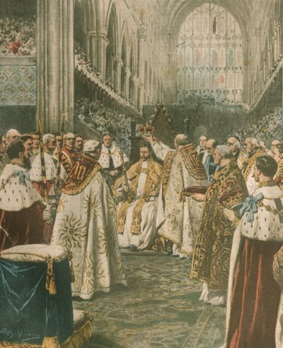 Omslagillustratie van de kroning van koning George V; Londen, Engeland door Achille Beltrame