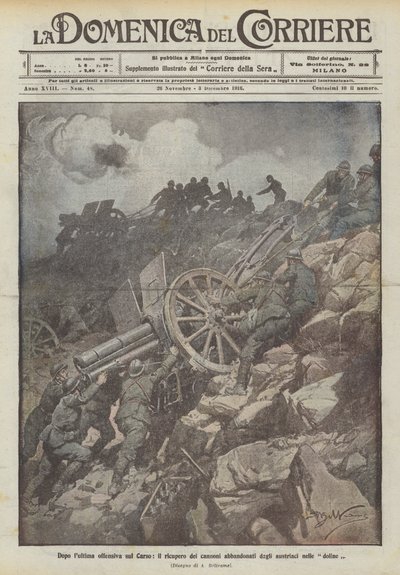Na het laatste offensief op de Karst, het terughalen van de door de Oostenrijkers achtergelaten kanonnen in de dolines door Achille Beltrame