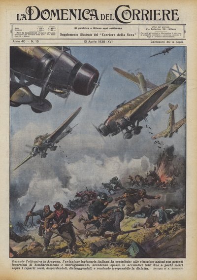 Tijdens het offensief in Aragón heeft de Italiaanse luchtmacht bijgedragen aan de overwinningen door Achille Beltrame