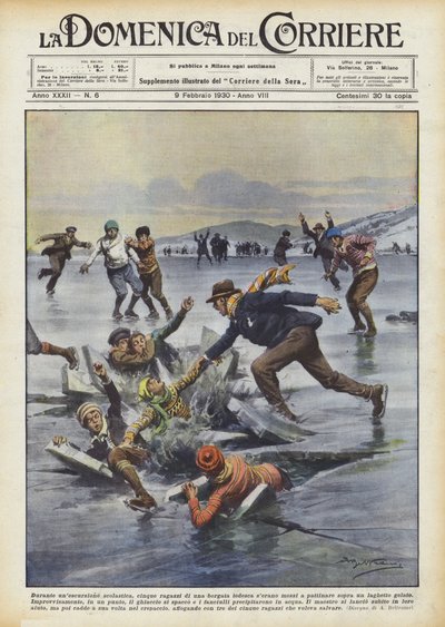 Tijdens een schoolreisje gingen vijf jongens uit een Duitse wijk schaatsen door Achille Beltrame