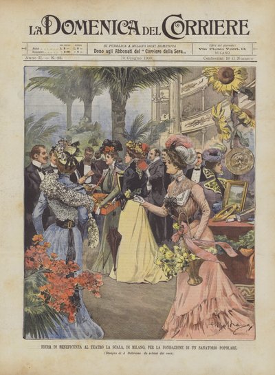 Liefdadigheidsbeurs in het La Scala Theater in Milaan, voor de Oprichting van een Volks Sanatorium door Achille Beltrame