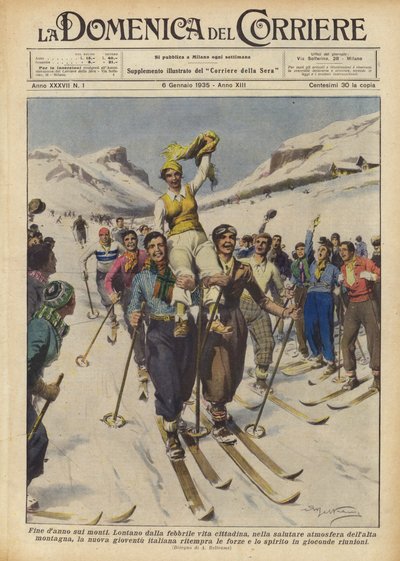 Einde van het jaar in de bergen door Achille Beltrame