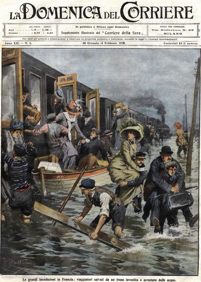 Overstromingen rond Parijs in januari 1910. Omslag van de 