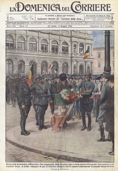 Italiaans-Belgische broederschap in Brussel door Achille Beltrame