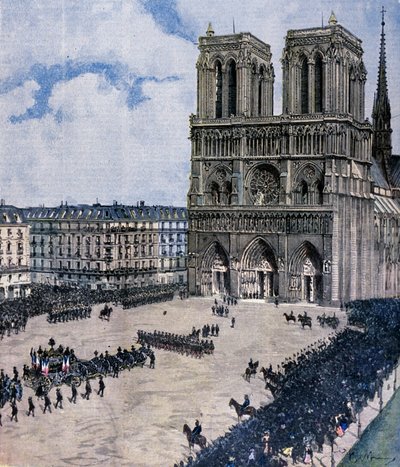Begrafenis van Félix Faure in de Notre Dame kathedraal in Parijs in 1899 Illustratie van Achille Beltrame door Achille Beltrame