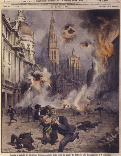 Duitse vliegtuigen bombarderen Antwerpen, uit 