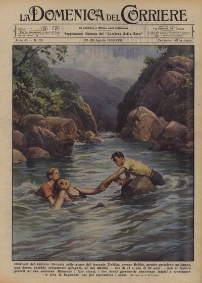 Jeugd van de Littorio door Achille Beltrame