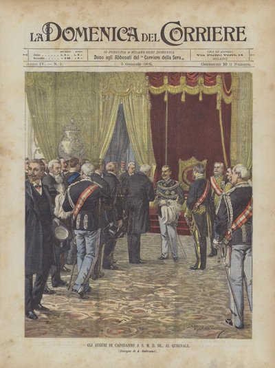 Nieuwjaarswensen aan Zijne Majesteit de Koning, in het Quirinaal door Achille Beltrame