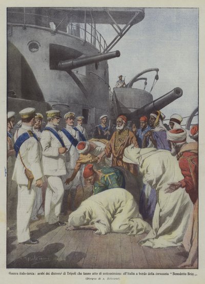 Italiaans-Turkse oorlog, Arabieren uit de omgeving van Tripoli die zich onderwerpen aan Italië door Achille Beltrame
