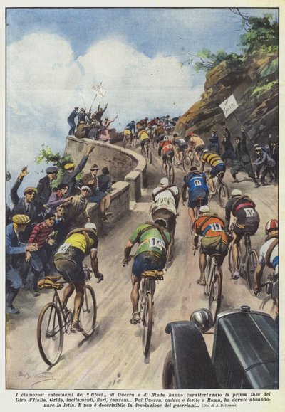 De opzienbarende enthousiasme van de fans van Guerra en Binda kenmerkten de eerste fase van de Giro d