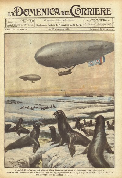 Luchtschepen in het rijk van het ijs door Achille Beltrame