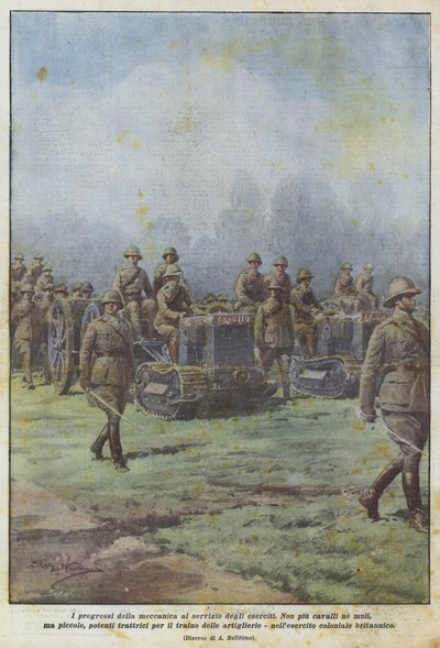 De vooruitgang van de mechanica ten dienste van legers door Achille Beltrame