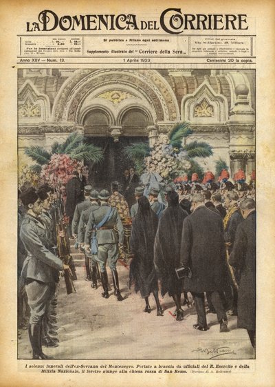 De plechtige begrafenis van de ex-vorstin van Montenegro door Achille Beltrame