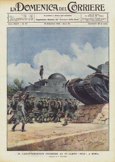 De karakteristieke ingang naar het VI Campo Dux, in Rome door Achille Beltrame