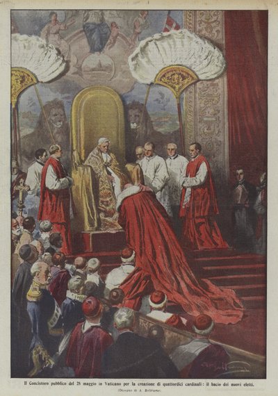 Het openbare consistorie van 28 mei in het Vaticaan voor de creatie van veertien kardinalen door Achille Beltrame