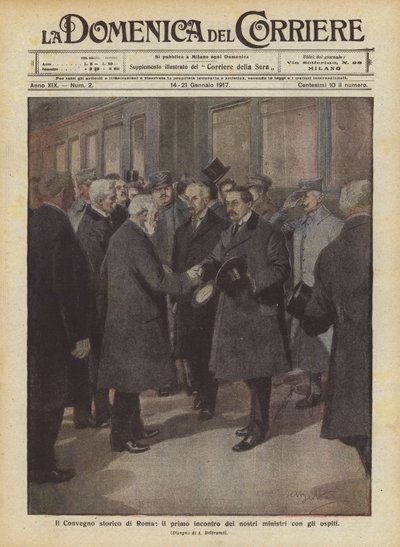 Het historische congres van Rome, de eerste ontmoeting van onze ministers met de gasten door Achille Beltrame