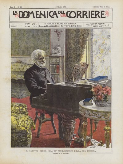 Maestro Verdi, op de 86e verjaardag van zijn geboorte door Achille Beltrame