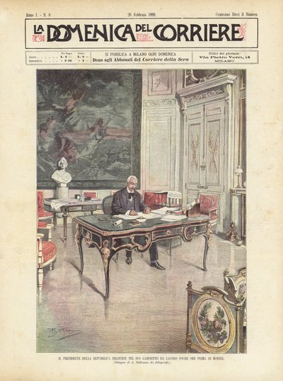 De president van de Franse Republiek in zijn werkkamer enkele uren voor zijn dood door Achille Beltrame