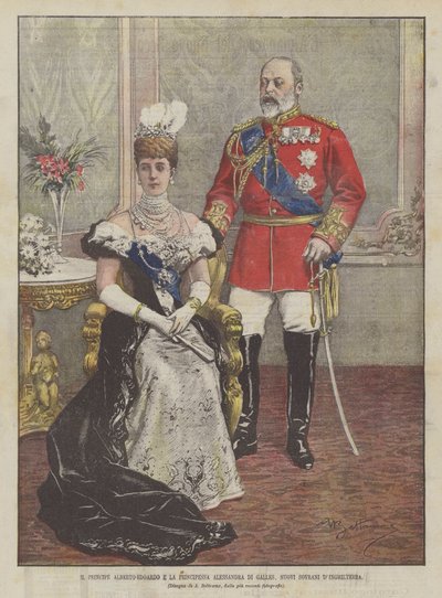 Prins Albert Edward en Prinses Alexandra van Wales, nieuwe heersers van Engeland door Achille Beltrame