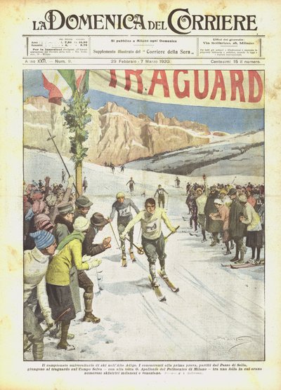 Het universiteitskampioenschap skiën in Zuid-Tirol door Achille Beltrame
