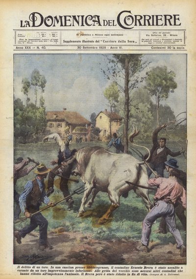 De misdaad van een stier door Achille Beltrame