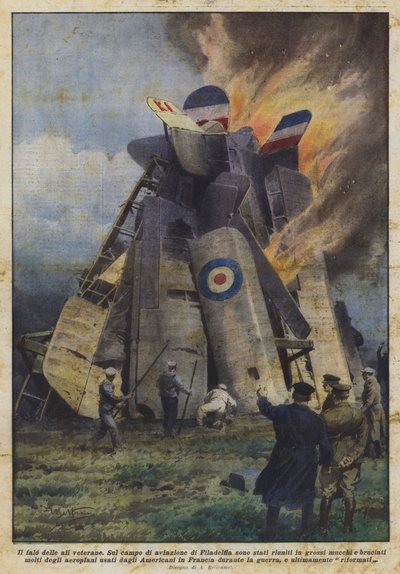 Het vreugdevuur van de veteranenvleugels door Achille Beltrame