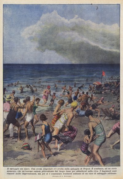 De luchtspiegeling op zee door Achille Beltrame