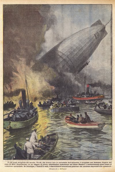 Het grootste luchtschip ter wereld, de R 38, die de Atlantische oversteek zou maken? door Achille Beltrame